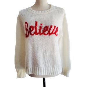 Wooden‎ Ships Believe Lightweight Crew Neck Sweater Cream Red Size XS/S